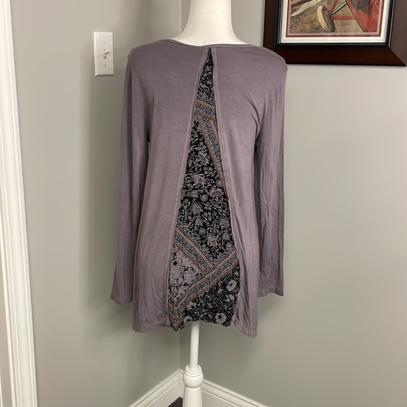 Soft Surroundings Purple Plum Lightweight Long Sleeve Tunic Tshirt Medium Petite - Picture 4 of 7
